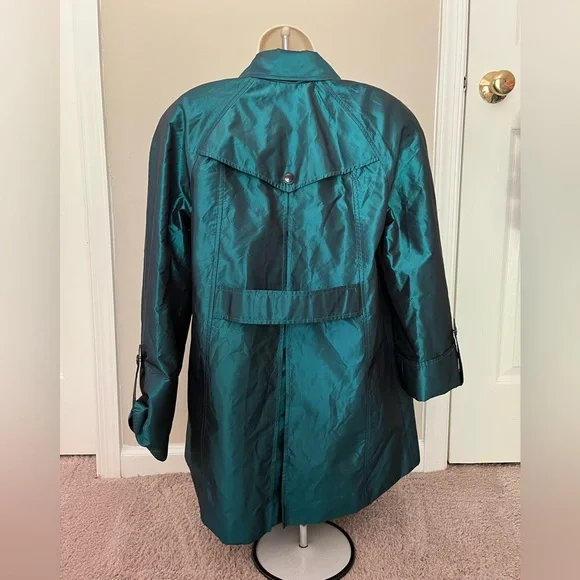 Vintage Silk Teal Women's Coat Size 8/Medium - Picture 2 of 5